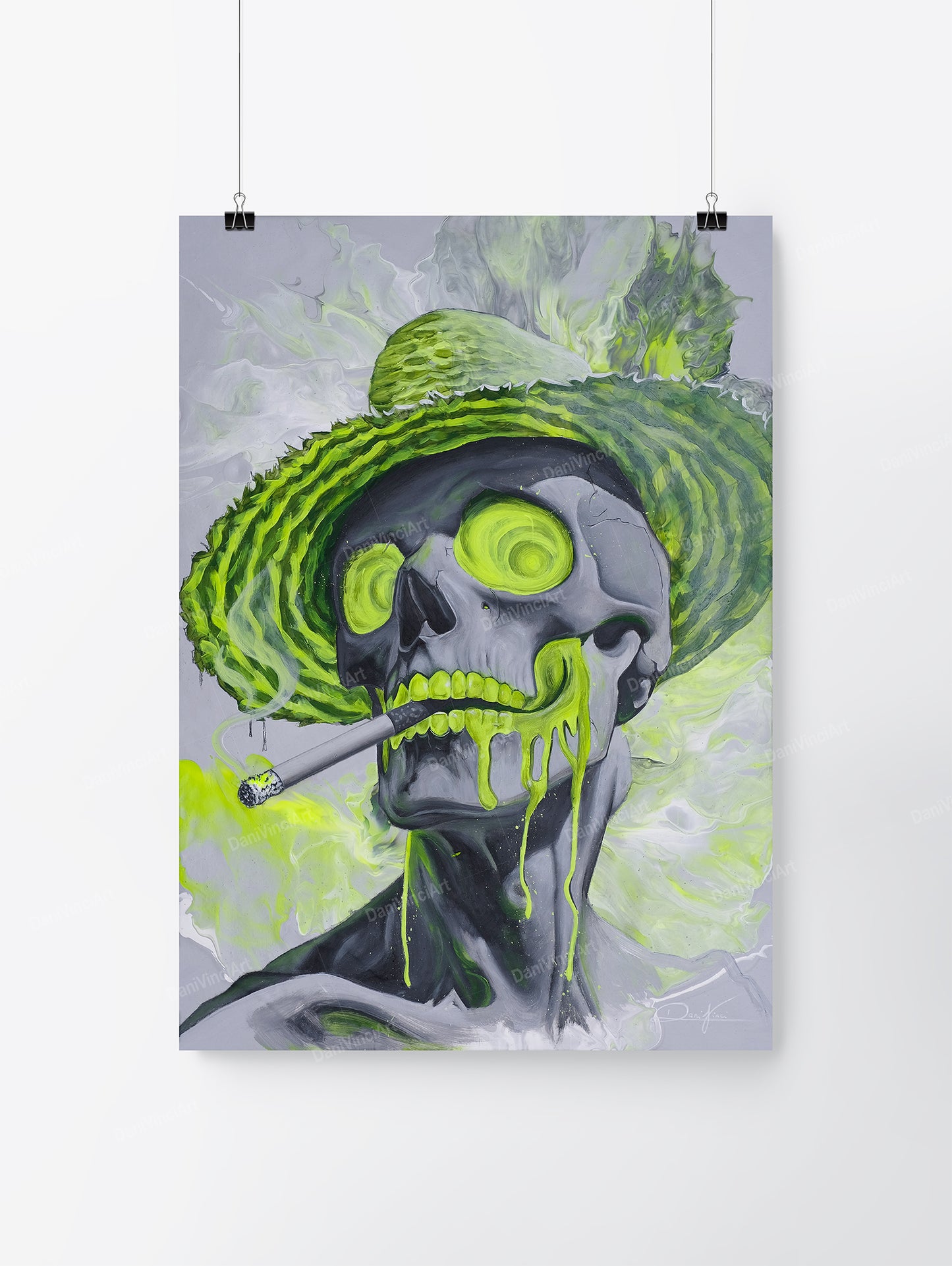 Straw Hat Skull (Kunstdruck)