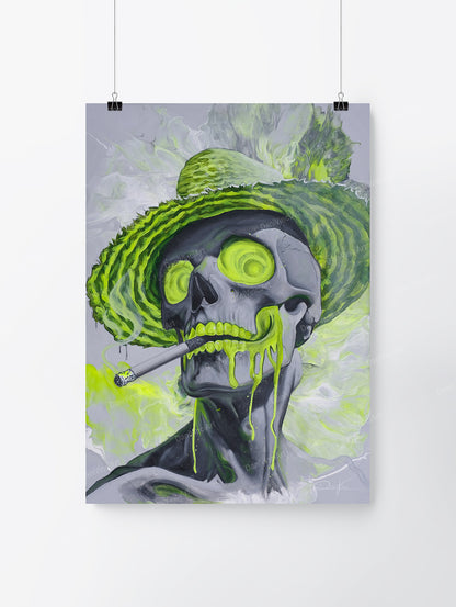 Straw Hat Skull (Kunstdruck)