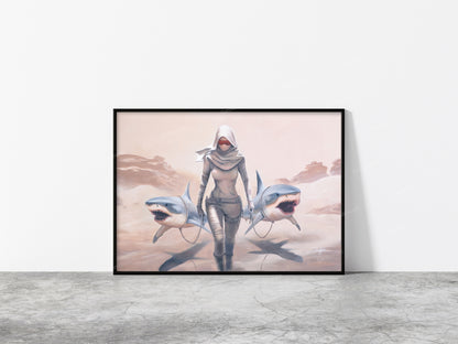 Desert Sharks (Kunstdruck)