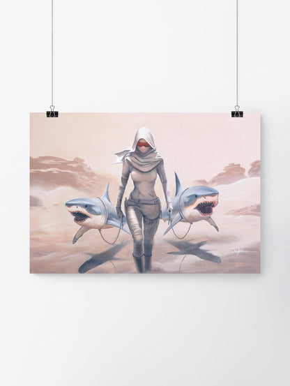 Desert Sharks (Kunstdruck)
