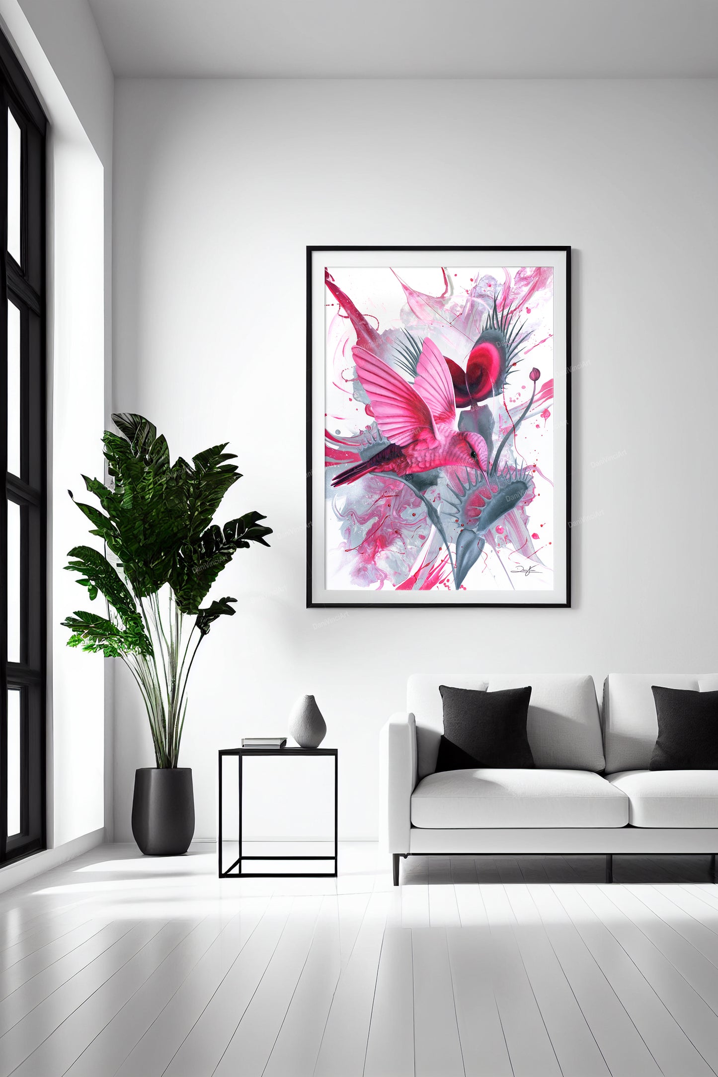 Pink Hummingbird (Art Print)