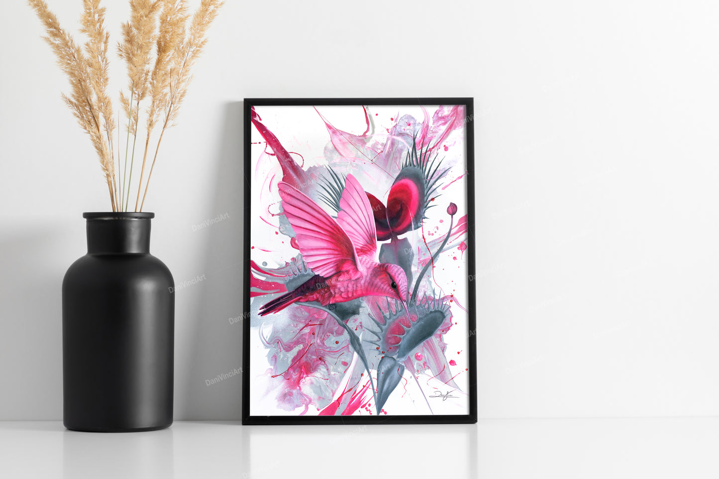 Pink Hummingbird (Art Print)