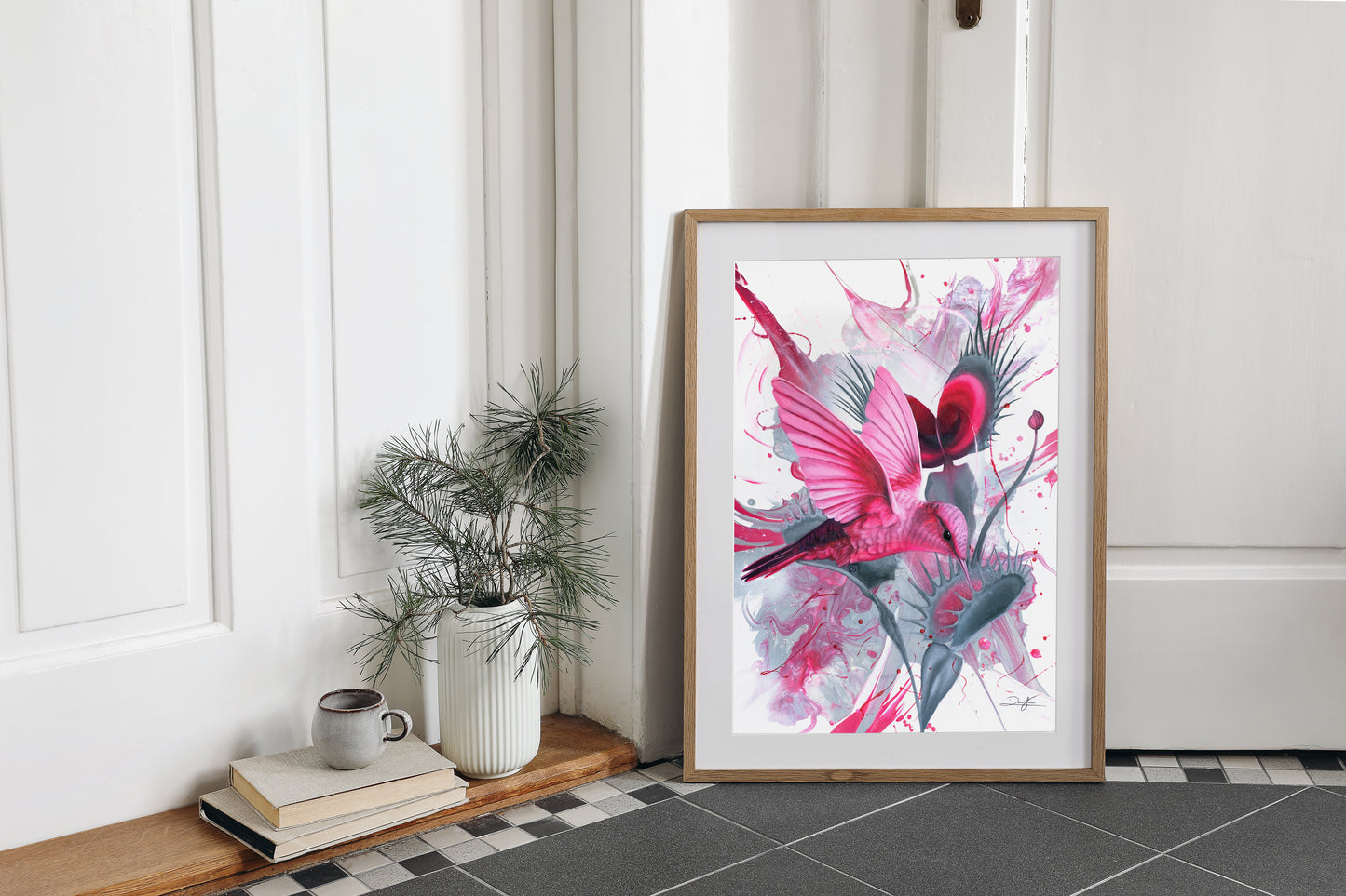 Pink Hummingbird (Art Print)