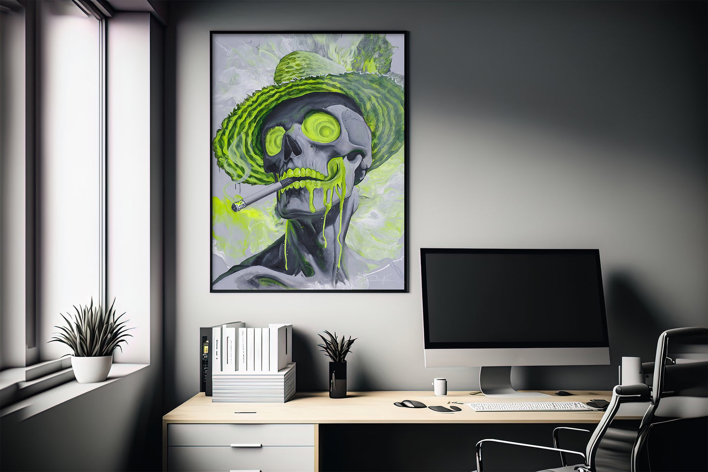 Straw Hat Skull (Kunstdruck)
