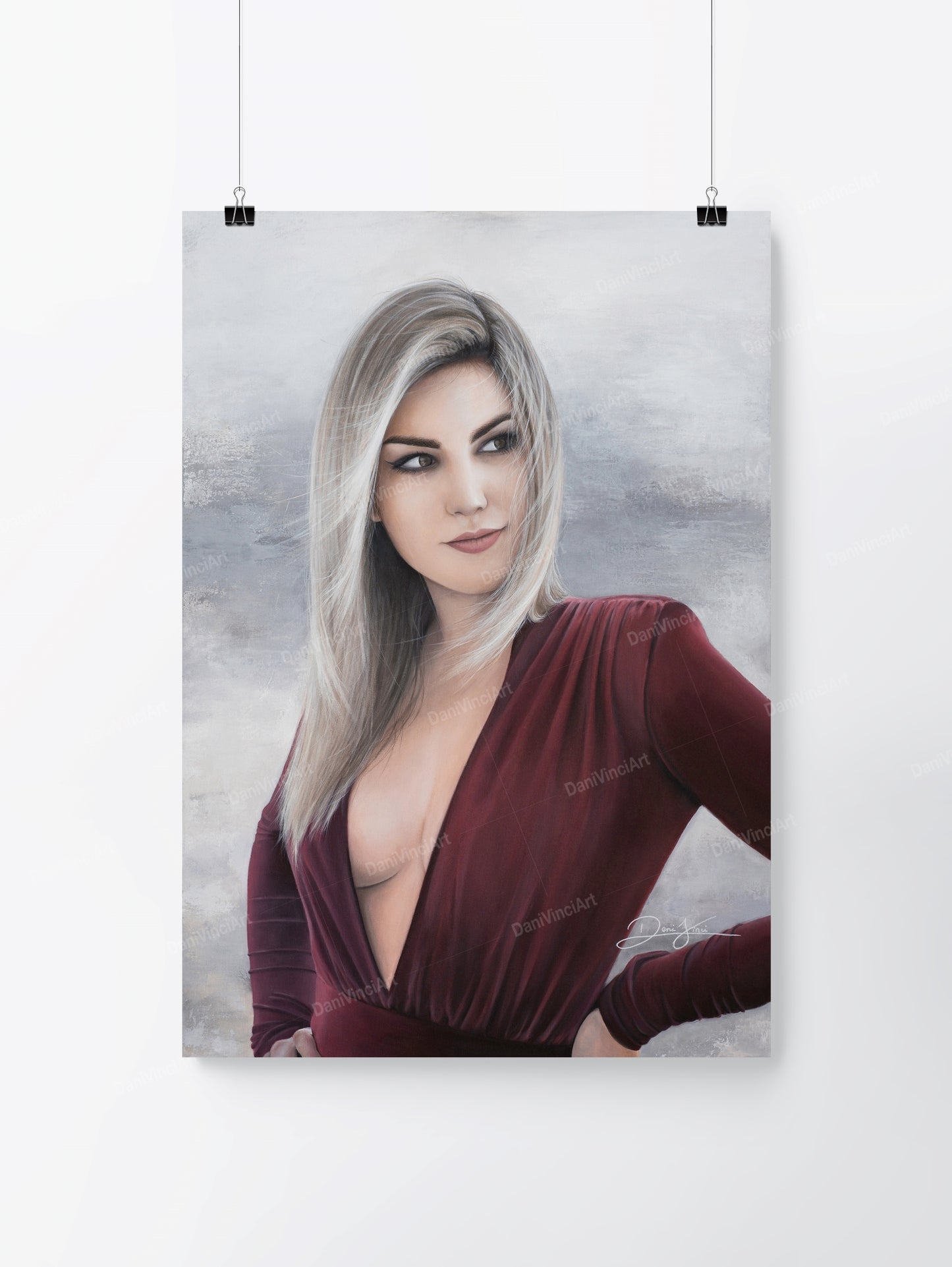 Woman in Red Dress (Art Print)
