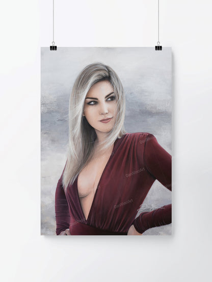 Woman in Red Dress (Art Print)
