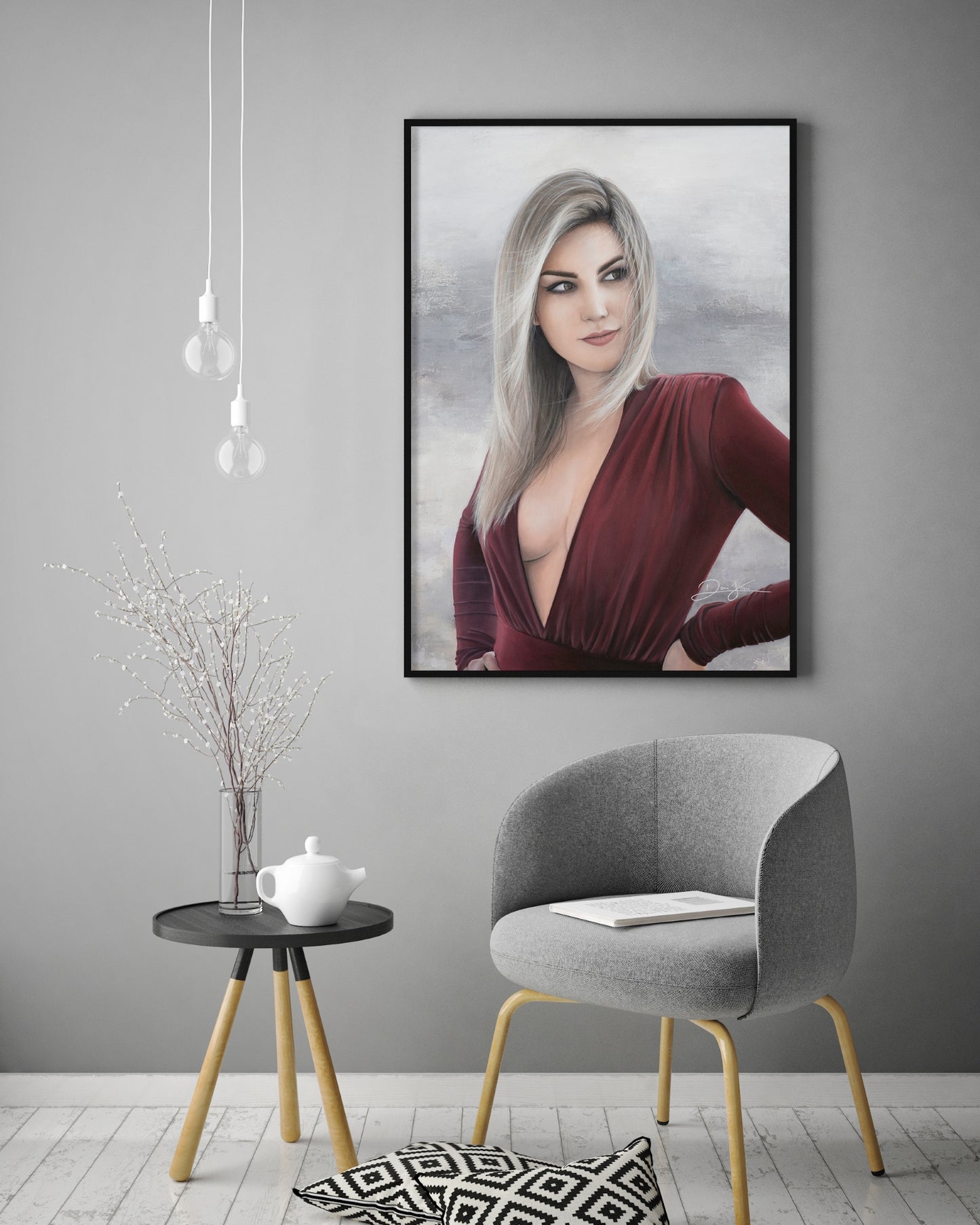 Woman in Red Dress (Art Print)