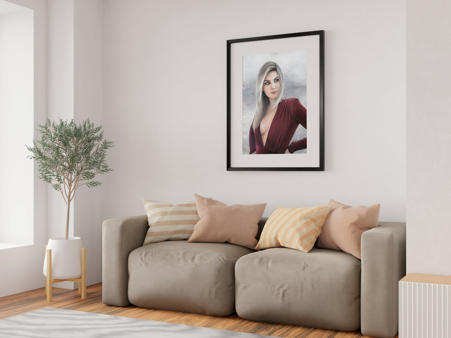 Woman in Red Dress (Art Print)