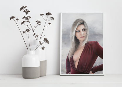 Woman in Red Dress (Art Print)